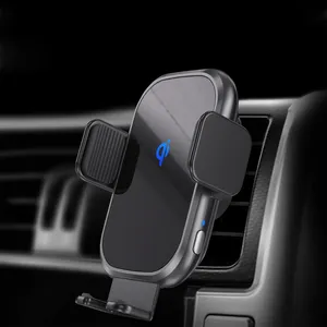 2023 New Automatic Induction Clamping Car Charger Mount 15w Smart Sensor Auto Wireless Clamp Car Phone Charger Holder For Apple