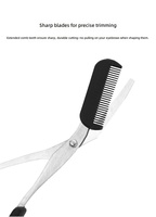 Vente en gros de ciseaux à sourcils multifonctions 2-en-1 en acier inoxydable et plastique, colorés, personnalisables et remplaçables, de haute qualité