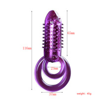 Batteriebetriebener vibrierender Doppelring zur Verzögerung der Ejakulation mit Klitorisstimulator Bullet Cockring Sexspielzeug für Männer und Frauen