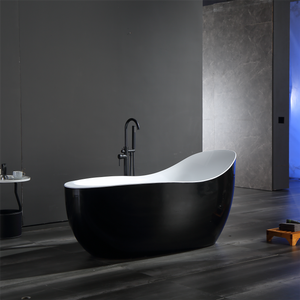 Baignoire japonaise DEWO EE690, baignoires profondes, blanc et noir ovales, 1,9 m, acrylique, autoportante, villa, intérieur/extérieur - Product Image 2