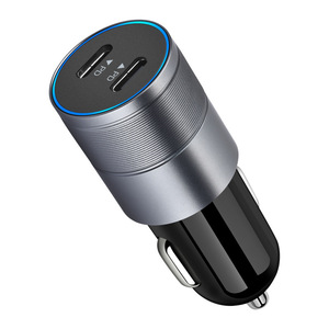 Cargador de coche dual PD de 40W con carga rápida tipo C para estándar estadounidense, mini, negro y gris - Product Image 2