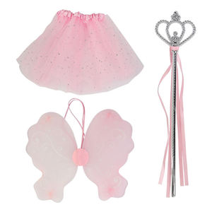 Conjunto de Disfraz de Princesa, Falda, Alas, Varita Mágica, Color Rosa, Juguetes de Imitación, Disfraz de Juego de Roles, Regalo para Niñas - Product Image 1