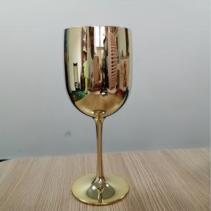 Calici da Vino Rosso da 16oz in Plastica Infrangibile Riutilizzabile Placcata <span class=keywords><strong>Oro</strong></span> Lucido, Flûte da Champagne per Feste e Matrimoni - Product Image 6