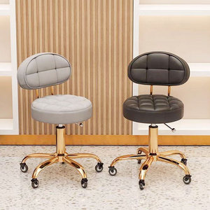 Silla de Salón Dorada de Alta Calidad con Ruedas, Silla Multifuncional de Belleza y Peluquería para Spa y Salón de Belleza - Product Image 3