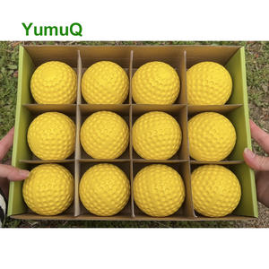 YumuQ 9 Zoll 5 Unzen 12 Stück Packung Anpassbare Farbe Genoppter Pitching-Maschinen PU-Schaum Softball & Baseball Trainingsübungsball - Product Image 5
