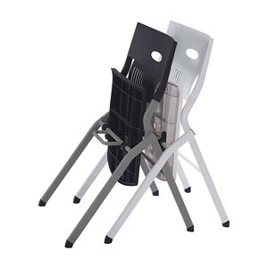 Asiento plegable de material PP + GF con marco fijo, silla de entrenamiento para conferencia - Product Image 3