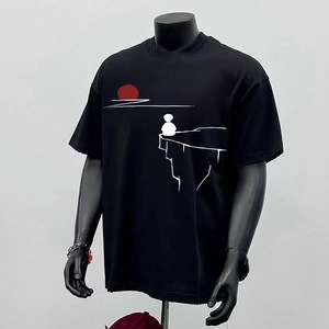 เสื้อยืดผ้าฝ้าย100% สำหรับผู้ชายเสื้อยืดโอเวอร์ไซส์พิมพ์ลายดาวเฮฟวี่เวท - Product Image 5