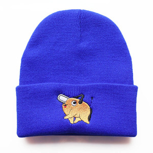 Gorro de Lana Tejido con Bordado de Pochita de Anime en 8 Colores, para Hombres y Mujeres, para Actividades al Aire Libre - Product Image 3