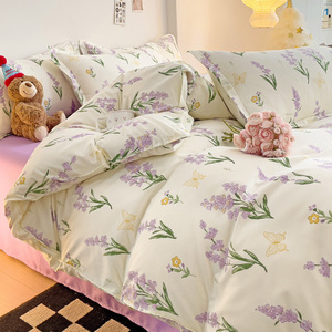 Set di lenzuola da letto in morbida microfibra stampate serie 4 pezzi lenzuola e federe copripiumino Set biancheria da letto - Product Image 3