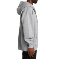 Sweat à capuche personnalisé pour homme, 100% coton, coupe oversize, épaules tombantes, fermeture éclair intégrale, sweat à capuche épais pour homme