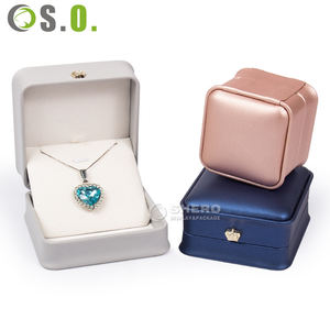 Wholesale Blue White Custom Premium PU Leather <b>Boxes</b> for <b>Necklace</b> Bracelet Ring Earrings <b>Boxes</b> <b>Jewelry</b> Box - Product Image 3