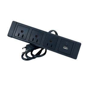 ปลั๊กไฟแบบฝังโต๊ะ 6 ช่อง 2 พอร์ต USB รางปลั๊กไฟแบบตั้งโต๊ะสำหรับเฟอร์นิเจอร์สำนักงาน ตู้ประชุม - Product Image 2