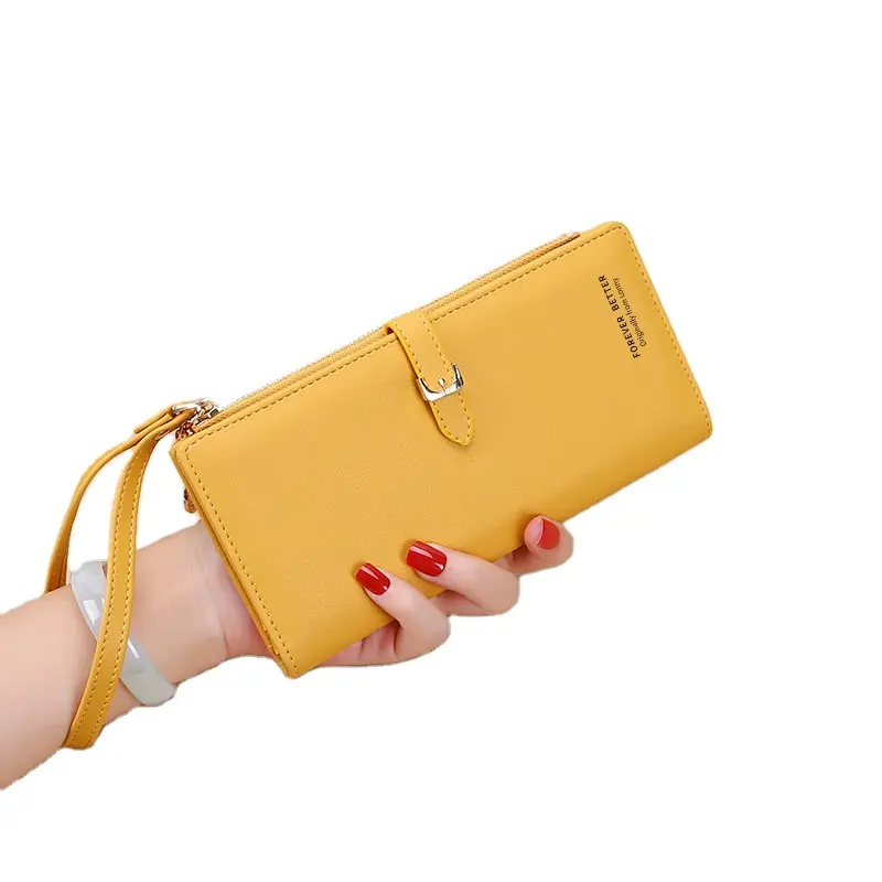 Manufacturer Direct Sales 2024 New Women's Wallet Solid Color Women's Handbag Large Capacity Women's Wrist Bag