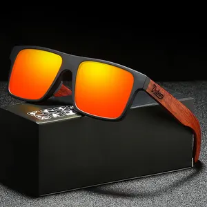 Occhiali da sole unisex con montatura in legno uv400 di fabbrica 2023 occhiali da sole quadrati in legno di moda lenti polarizzate