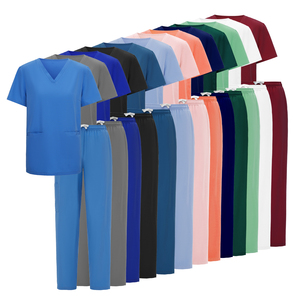 Polyester Có Thể Giặt Và Nhanh Chóng Làm Khô Tẩy Tế Bào Chết Làm Việc Đồng Phục Set13 Màu Sắc Màu Rắn Kích Thước Lớn Y Tá Đồng Phục - Product Image 1