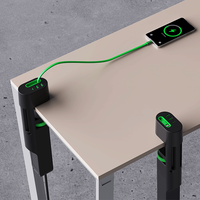 Nouvelle conception de prise de bureau sans perçage, prise USB à 3 voies, prise multiple de table, 3 prises pour la maison, le bureau, pratique avec câble de charge