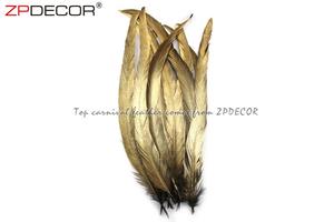 ZPDECOR venta al por mayor de 30-35 cm metálico oro pintado cola de <span class=keywords><strong>gallo</strong></span> plumas para trajes de Carnaval de diseño - Product Image 3