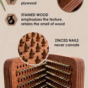 Tabla Sadhu de Madera Hecha a Mano con Clavos de Cobre, Herramienta Premium para Yoga, Meditación y Sesiones de Entrenamiento - Product Image 4