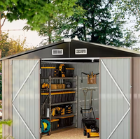 Grandes remises en métal pour l'extérieur Bâtiment de jardin en aluminium de 8X10ft à vendre Hangars à outils de stockage de jardin robustes et durables