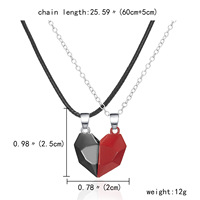 Collier de Couple à épissure magnétique, pendentif cœur, collier d'amoureux pour cadeau de saint-valentin, offre spéciale