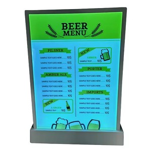Hot Selling <strong>Customization</strong> a 4 Size LED Light Menu Holder <strong>Display</strong> Acrylic <strong>Countertop</strong> <strong>Display</strong> Stand With 7 Colors - Product Image 4