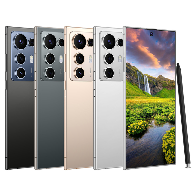 2026 Low Price 5G Android Smartphone C25 Ultra 7.3 Inch Big Screen 12GB+512GB Large Storage Dual Standby SIM Card