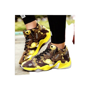Fashion Trends Men Cheap Lightweight Running <strong>Yellow</strong> High Cut <strong>Basketball</strong> <strong>Shoes</strong> - Product Image 1