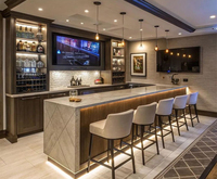 Comptoir de bar moderne incurvé à LED de haute qualité en gros pour discothèque, hôtel, restaurant, bar à domicile et centre commercial avec garantie de 10 ans