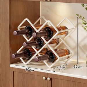 Présentoir mural empilable en <span class=keywords><strong>fer</strong></span> <span class=keywords><strong>forgé</strong></span> pour bouteilles de vin rouge, avec <span class=keywords><strong>porte</strong></span>-verres intégré, modèle Amz Hot Wire - Product Image 6