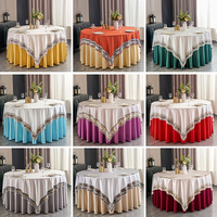 Hochwertige Maßgefertigte Doppelseitige Bestickte Quadratische Tischauflage aus Polyester-Satin Runde Tischdecke für Bankette und Hochzeiten