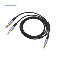 Câble audio stéréo plaqué or 2 en 1, mâle 3,5 mm vers double mâle 1/8 TRS, 1 m, 2 m, 3 m