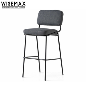 WISEMAX moderno restaurante isla <span class=keywords><strong>bar</strong></span> taburete silla MARCO DE ACERO DE METAL terciopelo falnnel mostrador altura silla para cocina <span class=keywords><strong>sillas</strong></span> de <span class=keywords><strong>bar</strong></span> - Product Image 2