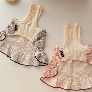 Saia de Algodão Poliéster com Estampa de Árvore para Gato e Cachorro, Estilo Primavera/Verão <span class=keywords><strong>2026</strong></span>, com Laço de Renda - Product Image 4