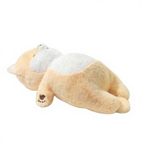 Peluche Shiba Inu Mignonne en Position Décontractée, Adorable Chiot en Peluche, Coussin de Sommeil Doux en Polyester et Coton PP, Cadeau d'Anniversaire Parfait