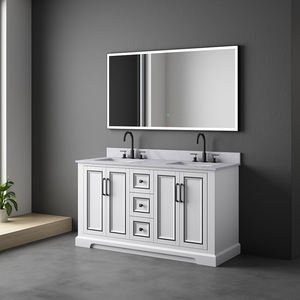 Elegant Solid <b>Wood</b> <b>Bathroom</b> Vanity with Soft-Closing Hinges LED Mirror Modern Design for Workshop Apartment Use From Vietnam - Product Image 2