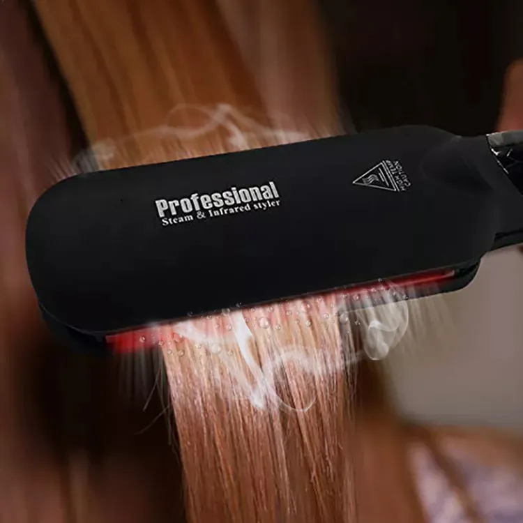 Top vente nouveauté vapeur vapeur infrarouge fer à lisser avec traitement sans dommage cheveux lissage fer plat