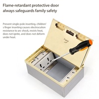 Boîtier de prise de sol encastré FUPAI FP-200 à 4 prises en acier inoxydable 16A 250V avec module réseau NFC UK/EU, norme IP20, mise à la terre
