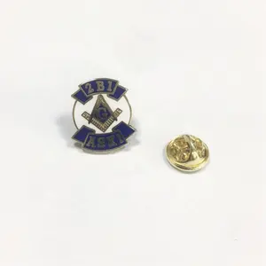 Factory Custom Logo Promotion Gift Iron Metal Masonic Logo Brass Badge Zinc Alloy Lapel Pin Brooch With Custom Shape Souvenir