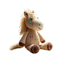 Haute Qualité Animal Mignon Tricoté Jouet Livraison Gratuite Panda Cheval Renard Animal Tricoté Poupée Personnalisé Grand Tricoté En Peluche Jouet