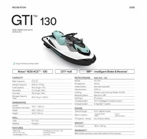Motor BRP 2026 de <span class=keywords><strong>130</strong></span> HP y 4 Tiempos para Moto Acuática <span class=keywords><strong>Sea</strong></span> <span class=keywords><strong>Doo</strong></span> <span class=keywords><strong>GTI</strong></span> <span class=keywords><strong>130</strong></span>, para Uso en Embarcaciones y Barcos, Disponible en Stock - Product Image 2