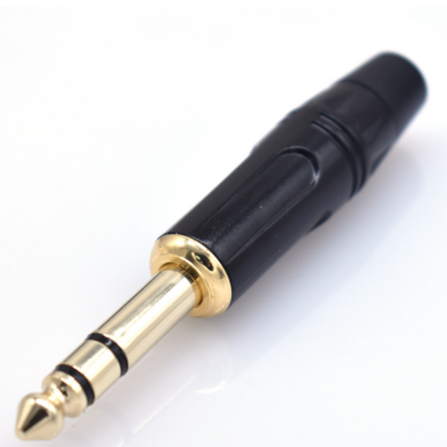 6.35mm 1/4 Gold Black Colorful   Audio Guitar Plug Connector Mono Stereo Aluminium 3P 2P 1P Copper Contact Pins Adaptor
