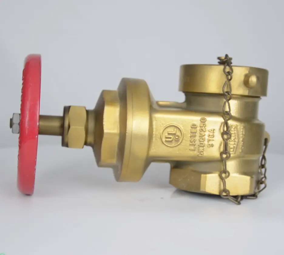 Латунный запорный клапан гидранта 2 1/2 "FxM 300 PSI с колпачком для огня