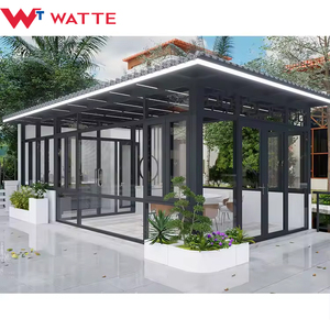 غرفة زجاجية خارجية للفناء والشرفة، غرفة شمسية مغلقة لجميع المواسم، غرفة شمسية من الألومنيوم، بيت زجاجي - Product Image 3
