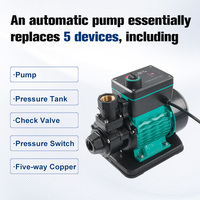 Pompa Booster Tekanan Tinggi Sentrifugal Kuningan yang Dapat Disesuaikan, OEM/ODM, untuk Tekanan Air Rumah Tangga 750W 1HP Tinggi Angkat 55m