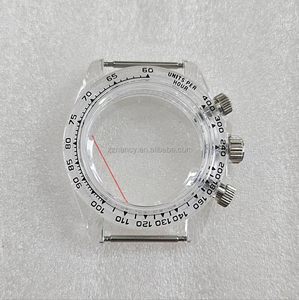 Maatwerk 39Mm Roestvrijstalen Horlogekast Met Vk63 Uurwerk 30M Waterdichte Plastic Wijzerplaat Display Horlogekast - Product Image 1