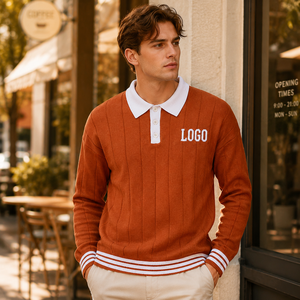 Custom Design Logo Winter Knit <strong>Jumper</strong> Top New Letter Casual Long Sleeve Knitted Fashion for <strong>Neck</strong> Men Sweater Front - Product Image 2