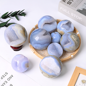 Whosale Price High Quality Natural Healing Stone Blue Lace Agate <b>Crystal</b> Sphere for Home Decoration - Product Image 4