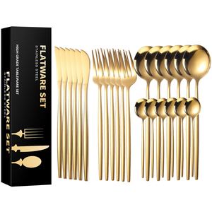 Wholesale 16-Piece Modern Stainless Steel Cutlery Set Customizable Eco-Friendly Knife Spoon Dinnerware for Home Tea - Product Image 2