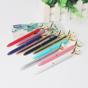 Stylos à bille en cristal d'art rose personnalisés de vente chaude stylo en métal promotionnel de haute qualité avec diamant sur le dessus - Product Image 5