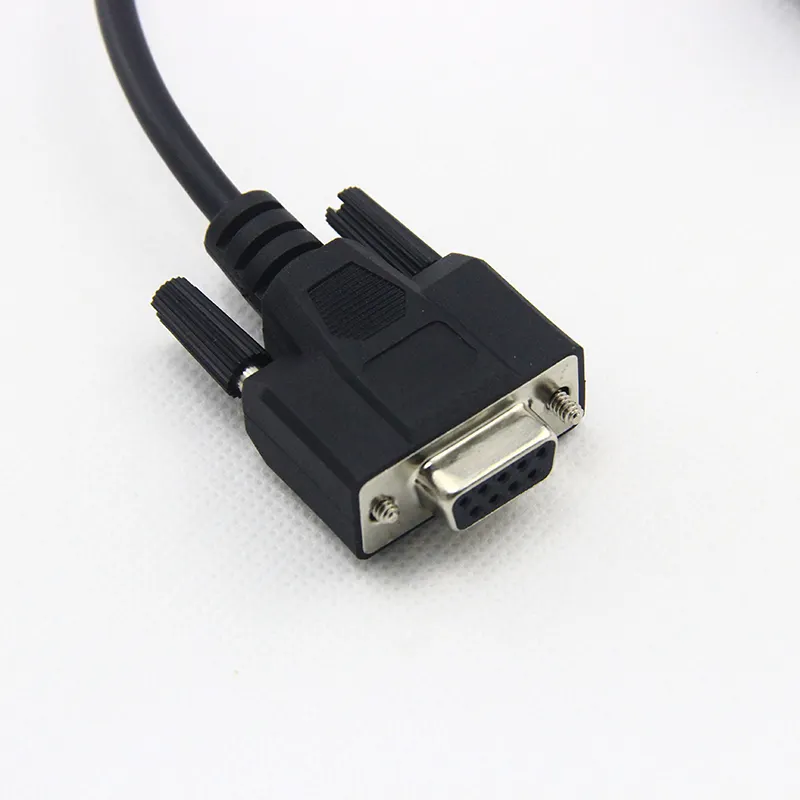 Black 9 core 26AWG OD 5.5mm pure copper wire RS232 DB9 to DB9 Cable for computer